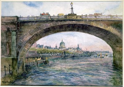 Ponte di Waterloo con la Cattedrale di St. Paul in lontananza da Alfred Rawlings